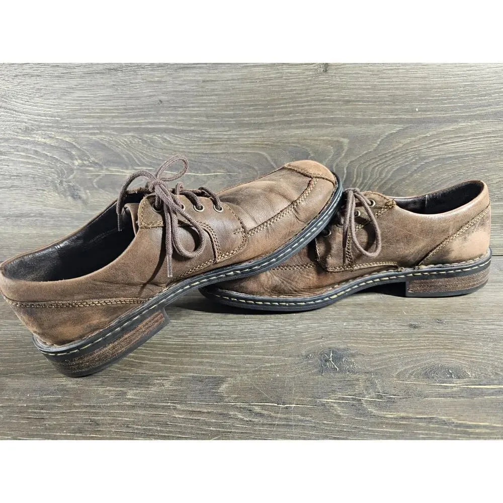 Born Oxford Shoes Mens 9.5 Linden Brown Distressed Leather Casual Shoes M9355